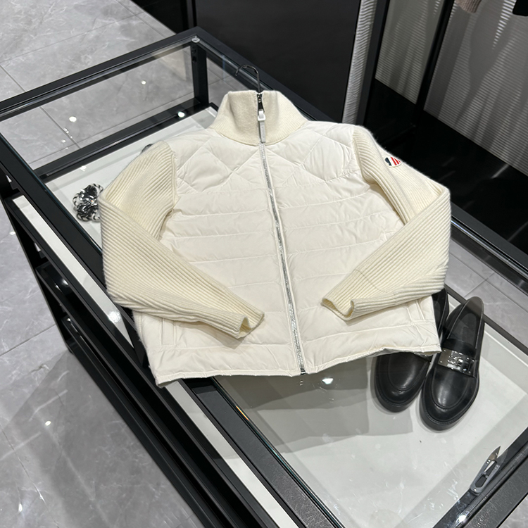 25年秋冬新款 时尚长袖针织拼接薄款羽绒服外套-8808