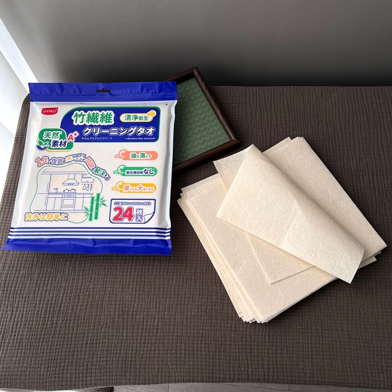 出日本！无荧光增白剂！24片装加厚加大耐用一次性抹布竹纤维纸巾