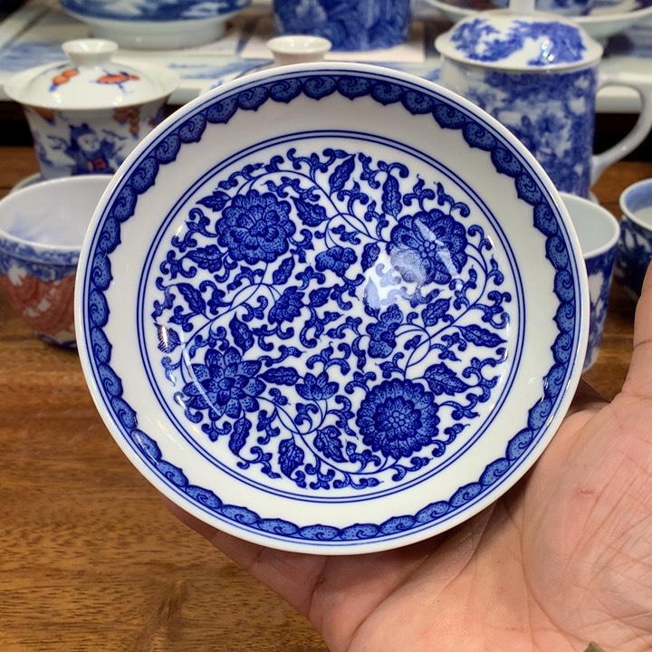 柴窑青花缠枝连壶承