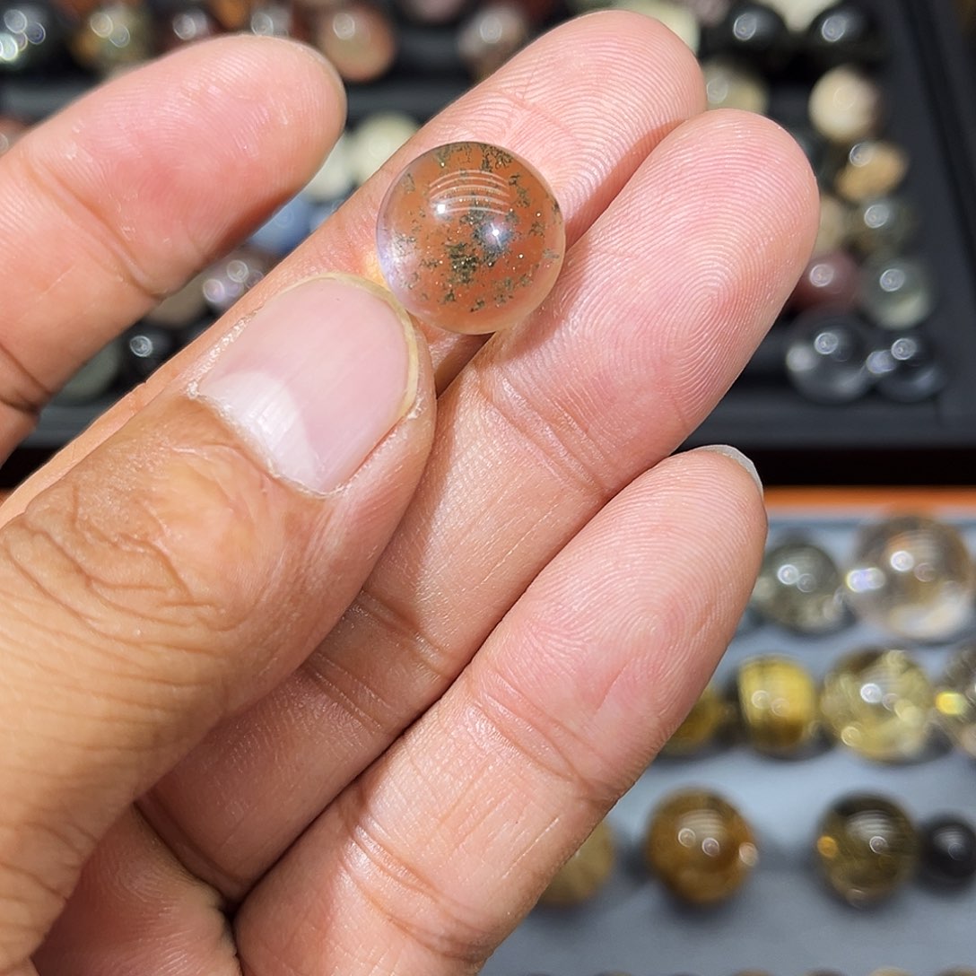 单珠未镶嵌水晶14.7mm绿幽灵满天星