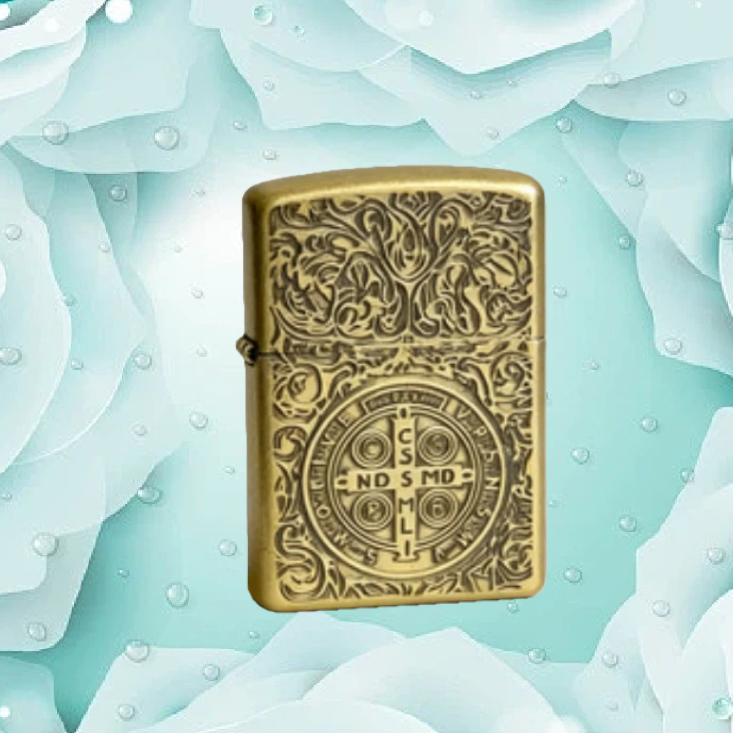 青铜康斯防风油打火机送男士无油D