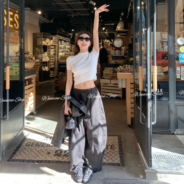 041-NO退NO换【神仙小t】Jennie 同款！圆领针织短袖修身显瘦t恤