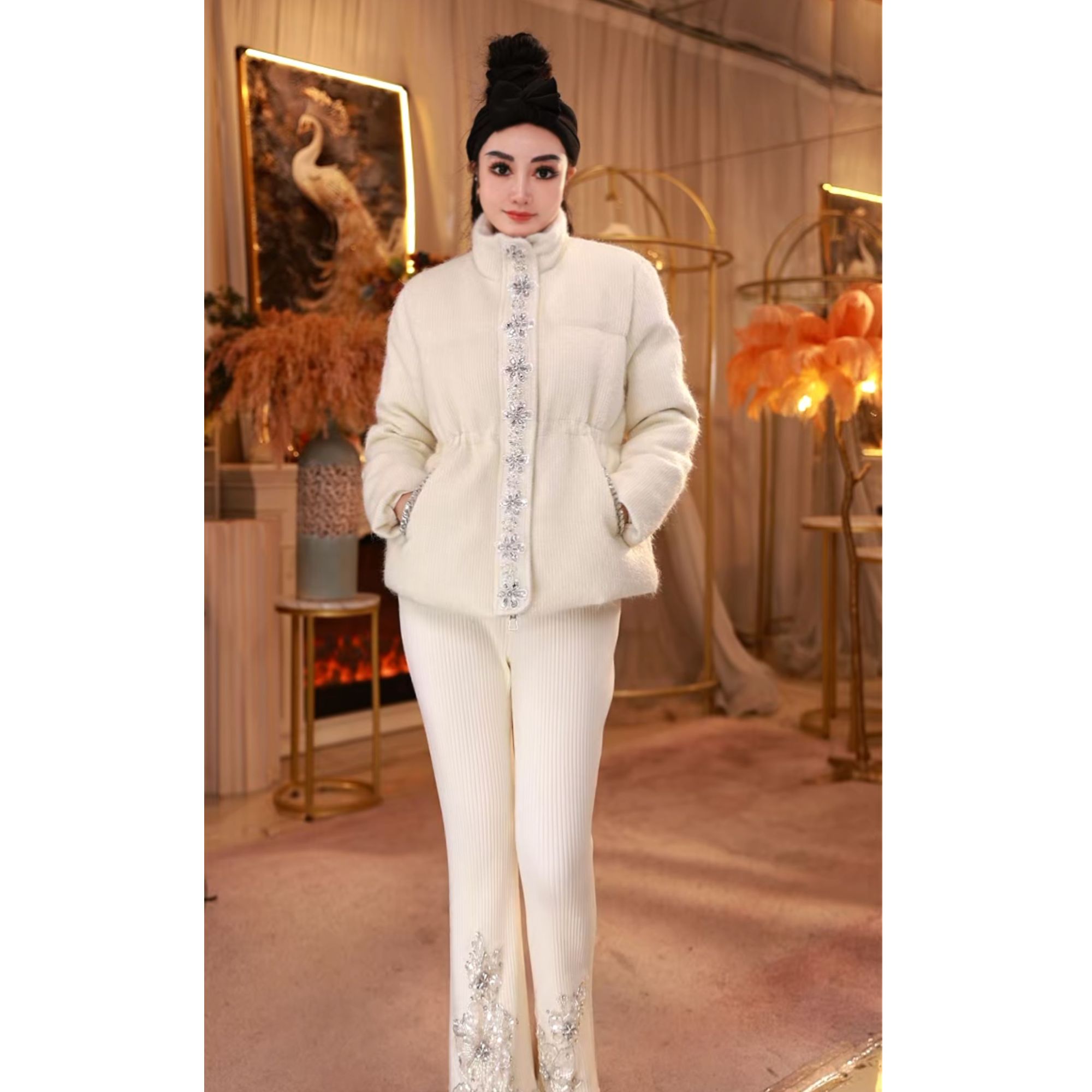 【星姐推荐】星原创高级定制【雪绒星缀】设计师款小众轻奢名媛外套