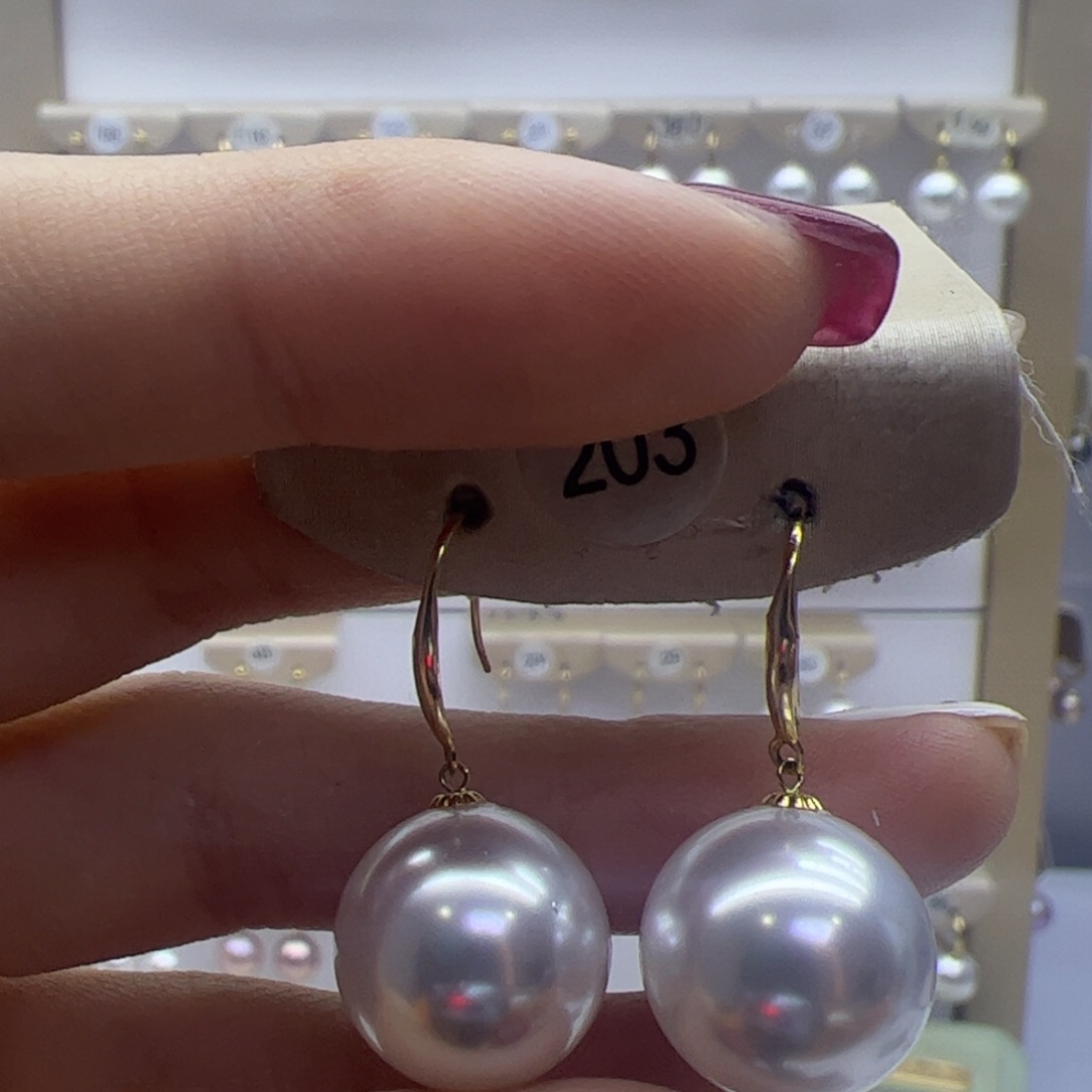 淡水珍珠耳饰18K金镶嵌