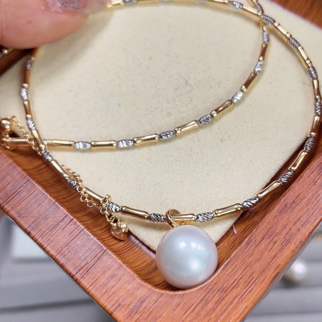 淡水珍珠颈饰银S925镶嵌