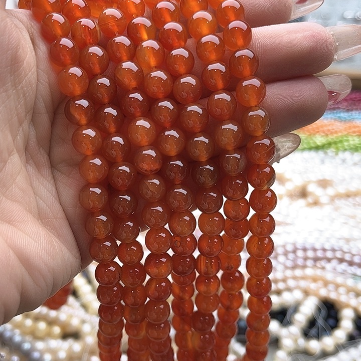 玛瑙/玉髓珠宝半成品未镶嵌一条8mm左右福利玛瑙