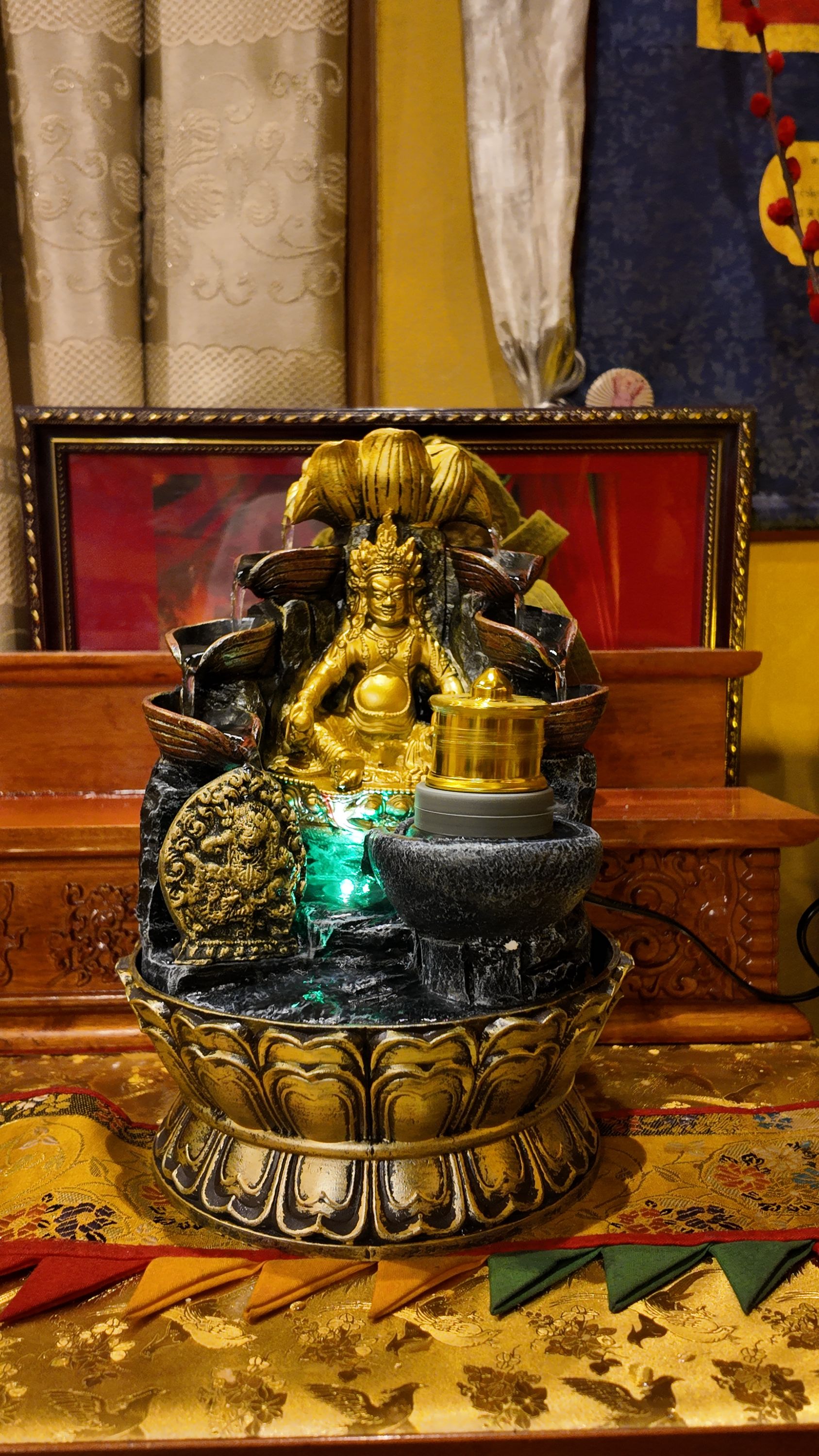 财神爷藏式河流摆件工艺品