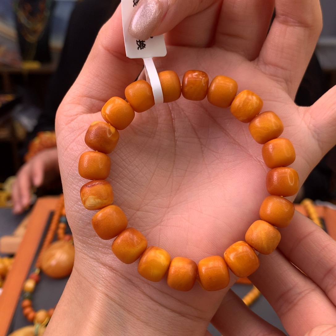 蜜蜡手串未镶嵌天然