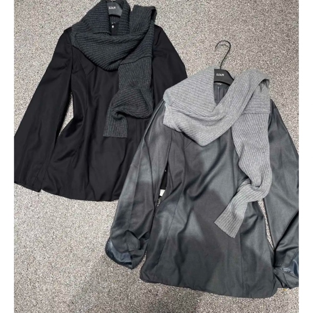 简约时尚气质款长袖收腰西装短裙