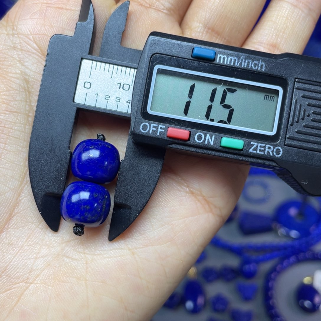 青金石未镶嵌1110mm老型对珠配饰