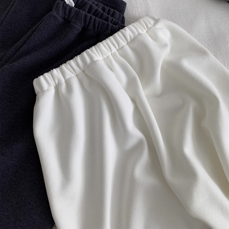 慵懒随性风百搭韩系松紧腰显瘦休闲阔腿裤