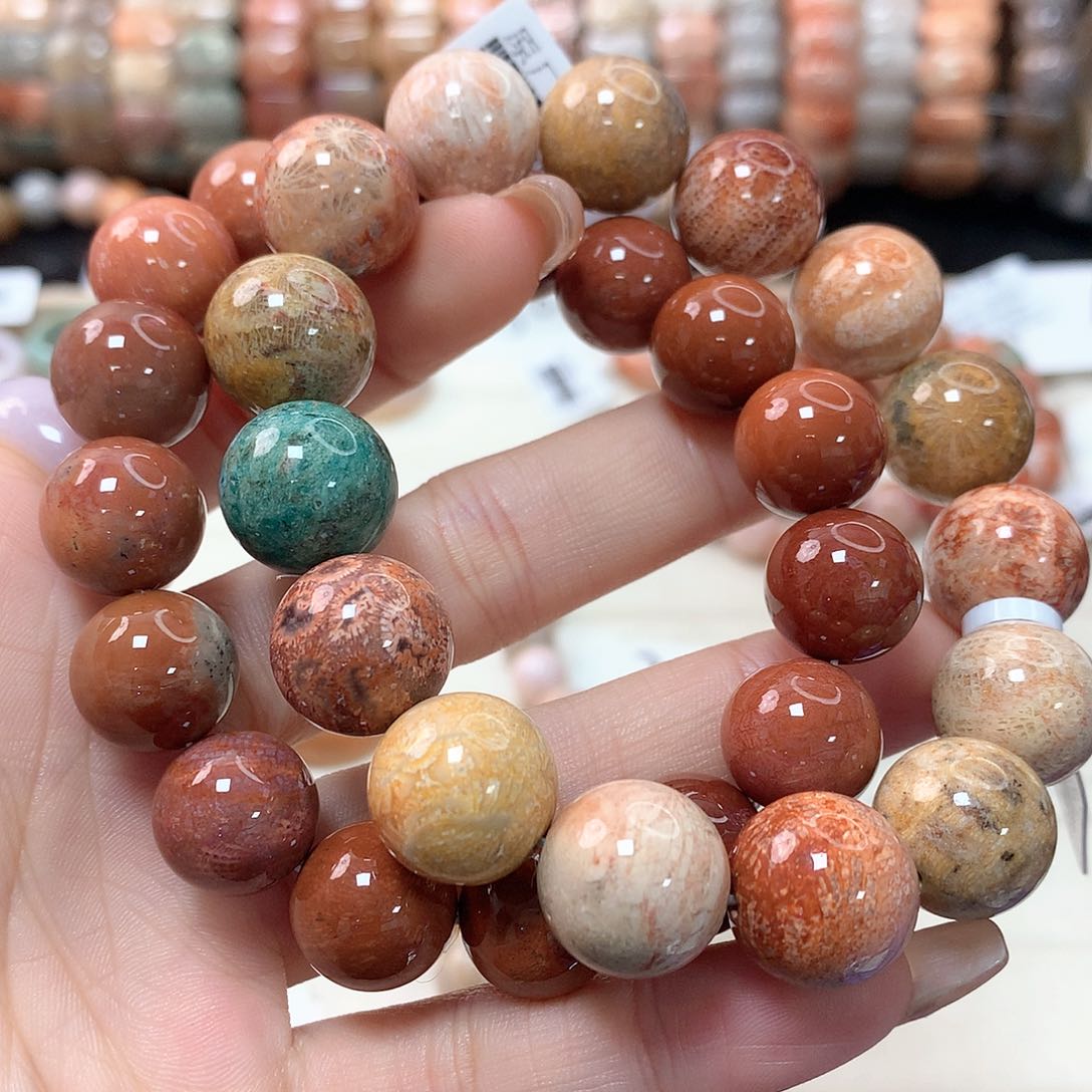 硅化珊瑚（珊瑚玉）手链未镶嵌Z****S281