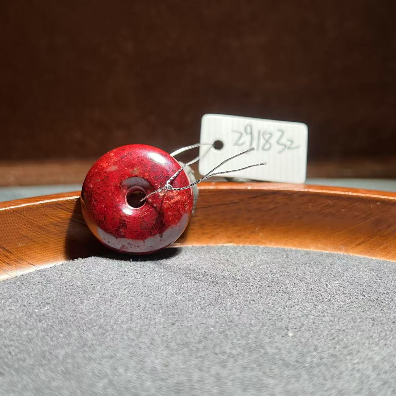 天然辰砂天然辰砂【张老斯珠宝】天然朱砂平安扣吊坠zg1832