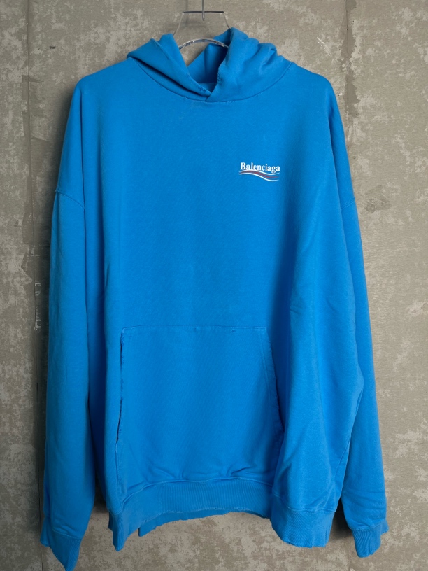 未使用 Balenciaga/巴黎世家 M*1/蓝色印花可乐帽衫/08986/JP