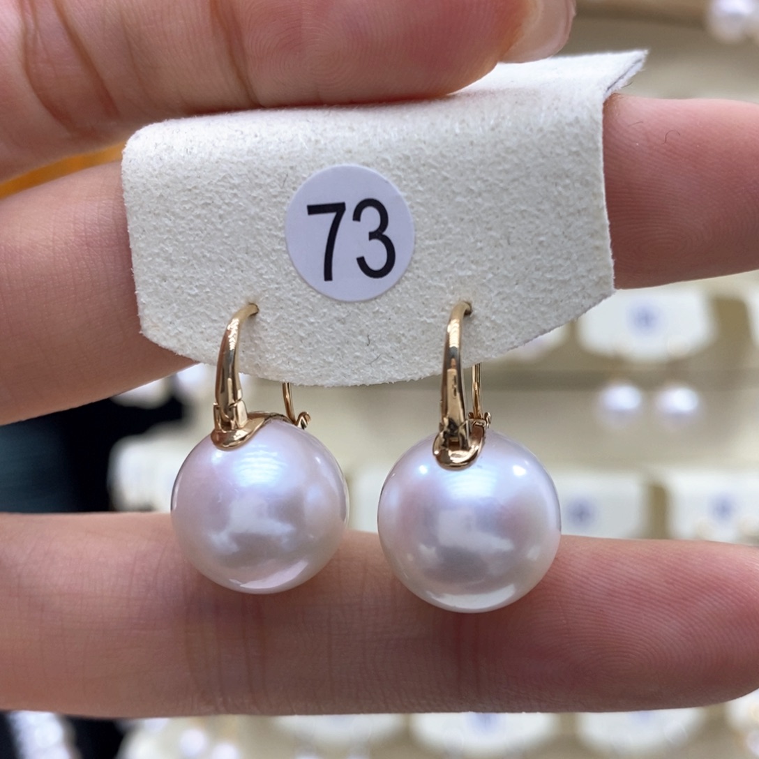 淡水珍珠耳饰18K金镶嵌