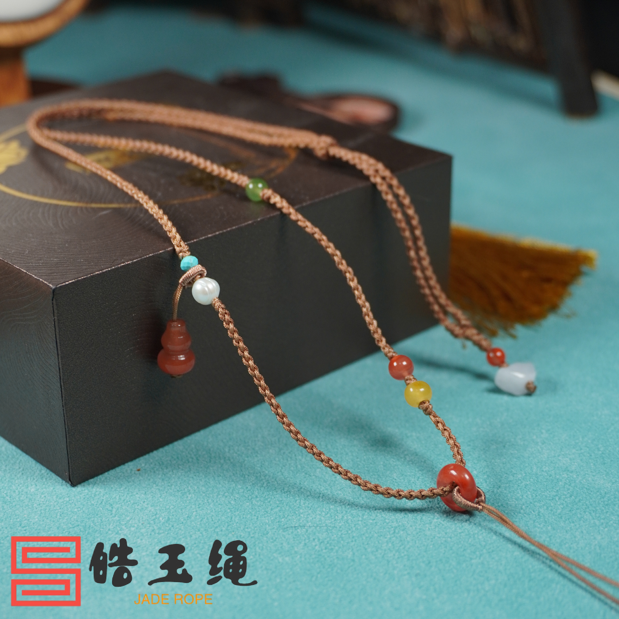 【皓玉绳】纯手工设计款细款女士项链绳天然手工夏季锁骨链高档挂绳