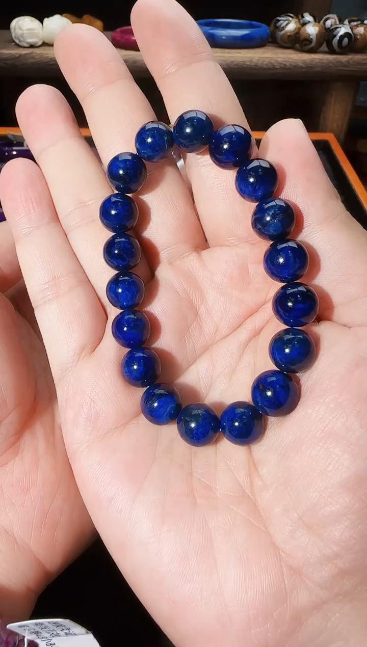 【大美】南非老矿高品蓝舒星际蓝圆珠手串/10mm@多样性发其一