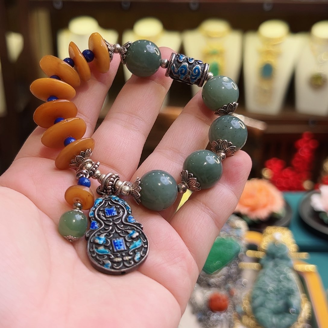 和田玉手链未镶嵌古风