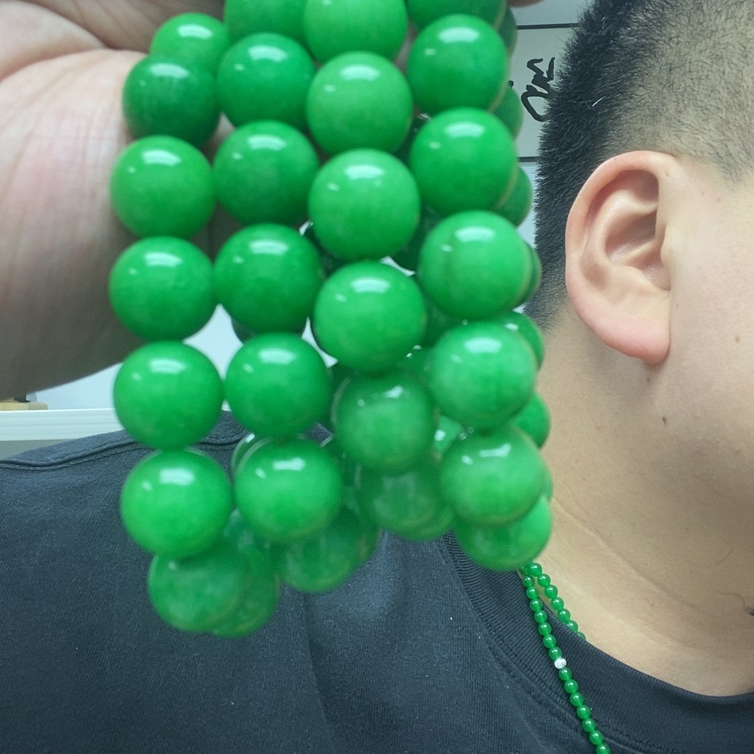 翡翠14K金镶嵌颈饰13手串