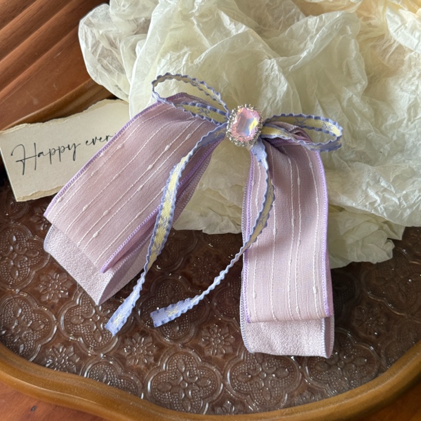 8829粉色八字蝴蝶结发夹（手工微瑕介意勿拍）