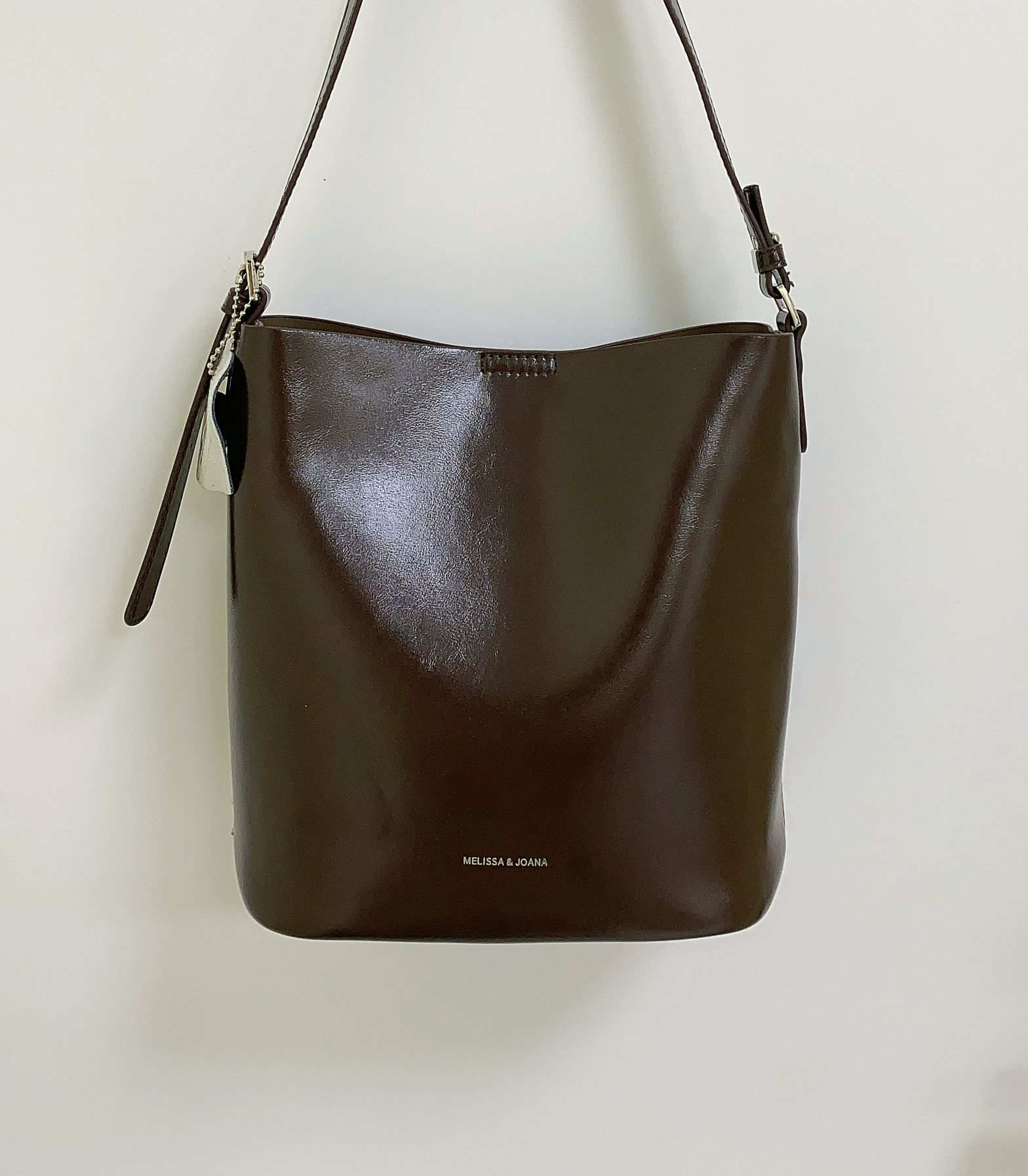 7719#咖啡色【尺寸：长23宽12高27】简约休闲百搭时尚女士纯单肩包