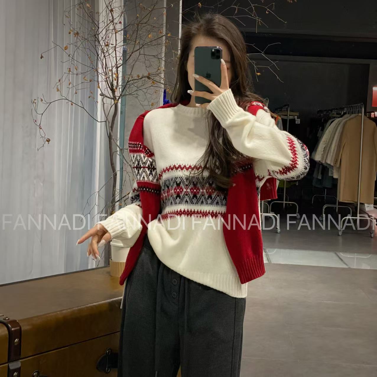 SOSE【上衣】轻奢羊毛设计感韩版圆领百搭毛衣 GY 77-9931