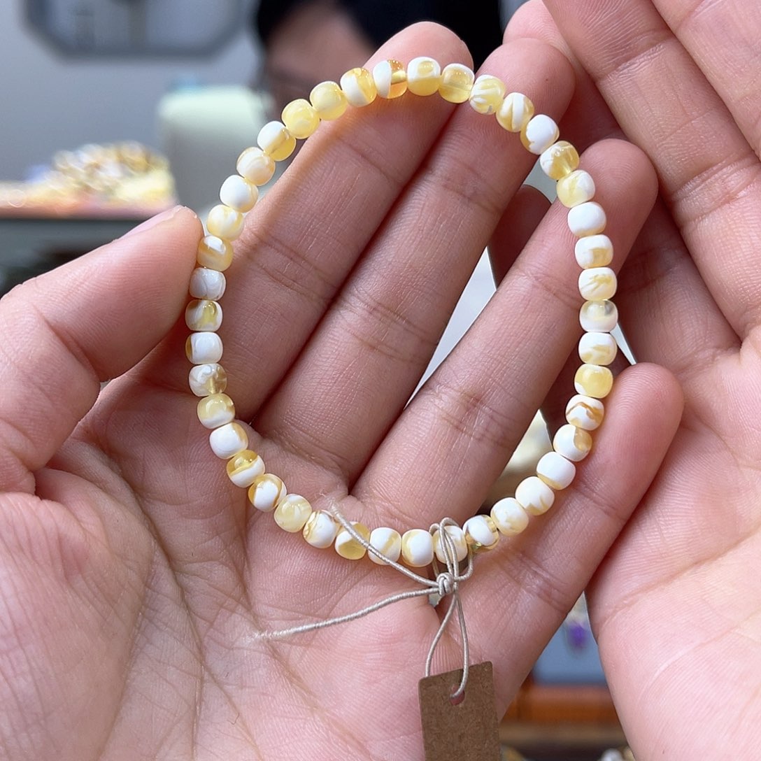 琥珀裸石未镶嵌蜜蜡手串5mm