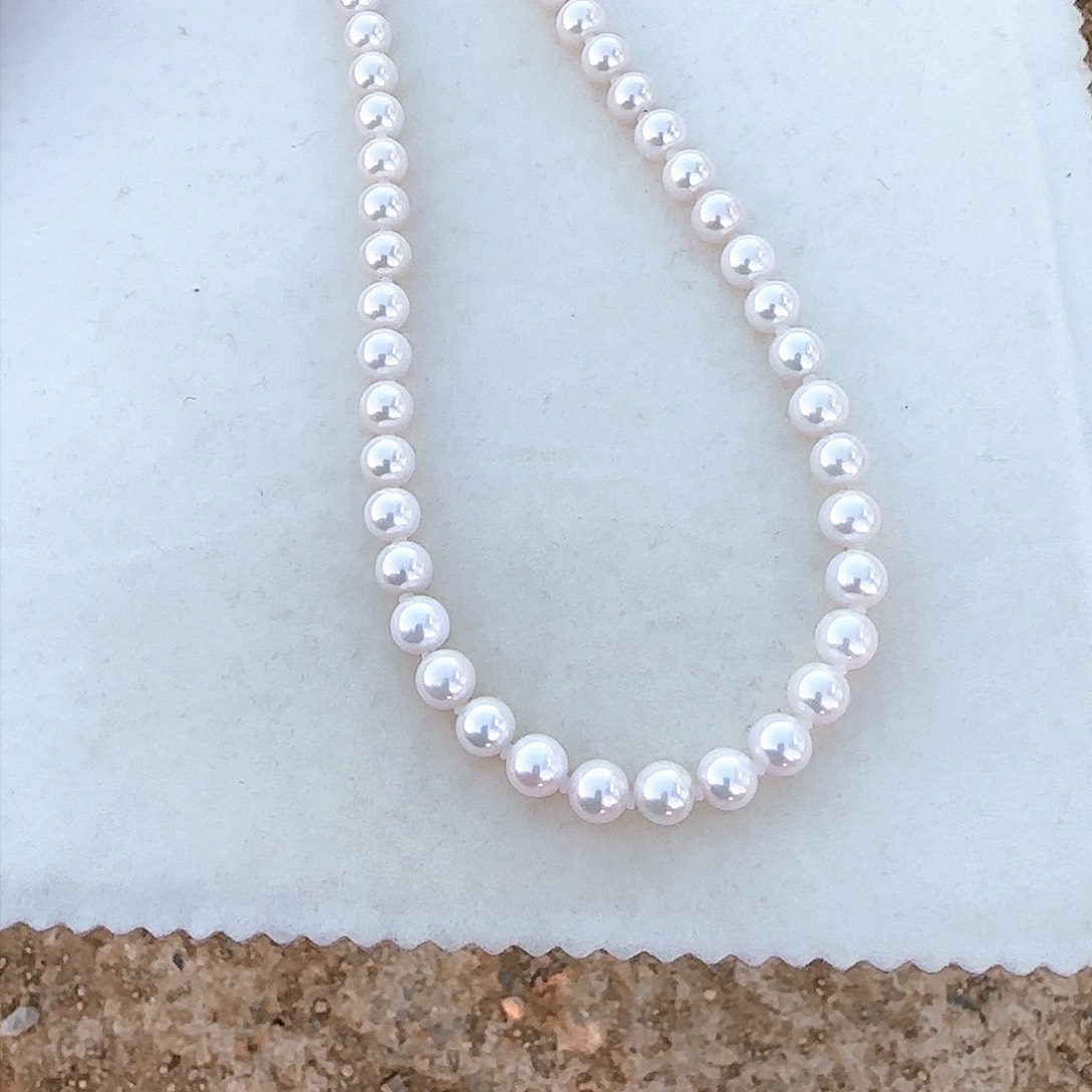 淡水珍珠颈饰银S925镶嵌7-8无核极光镜面正圆无暇炫彩粉