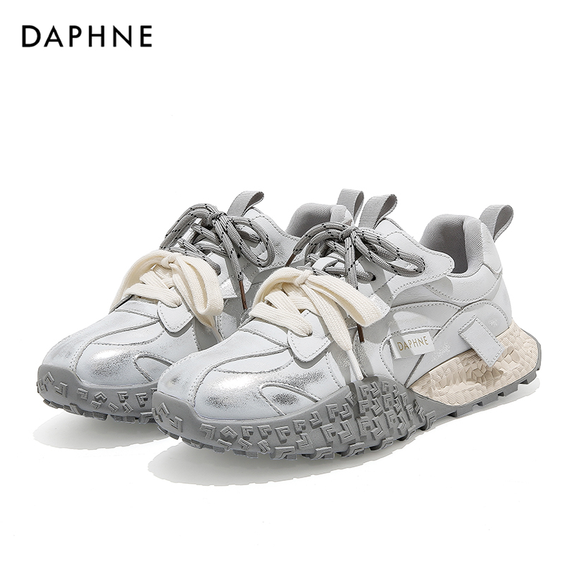 Daphne/达芙妮2025秋冬爆款时尚百搭德训鞋加厚保暖厚底增高女鞋