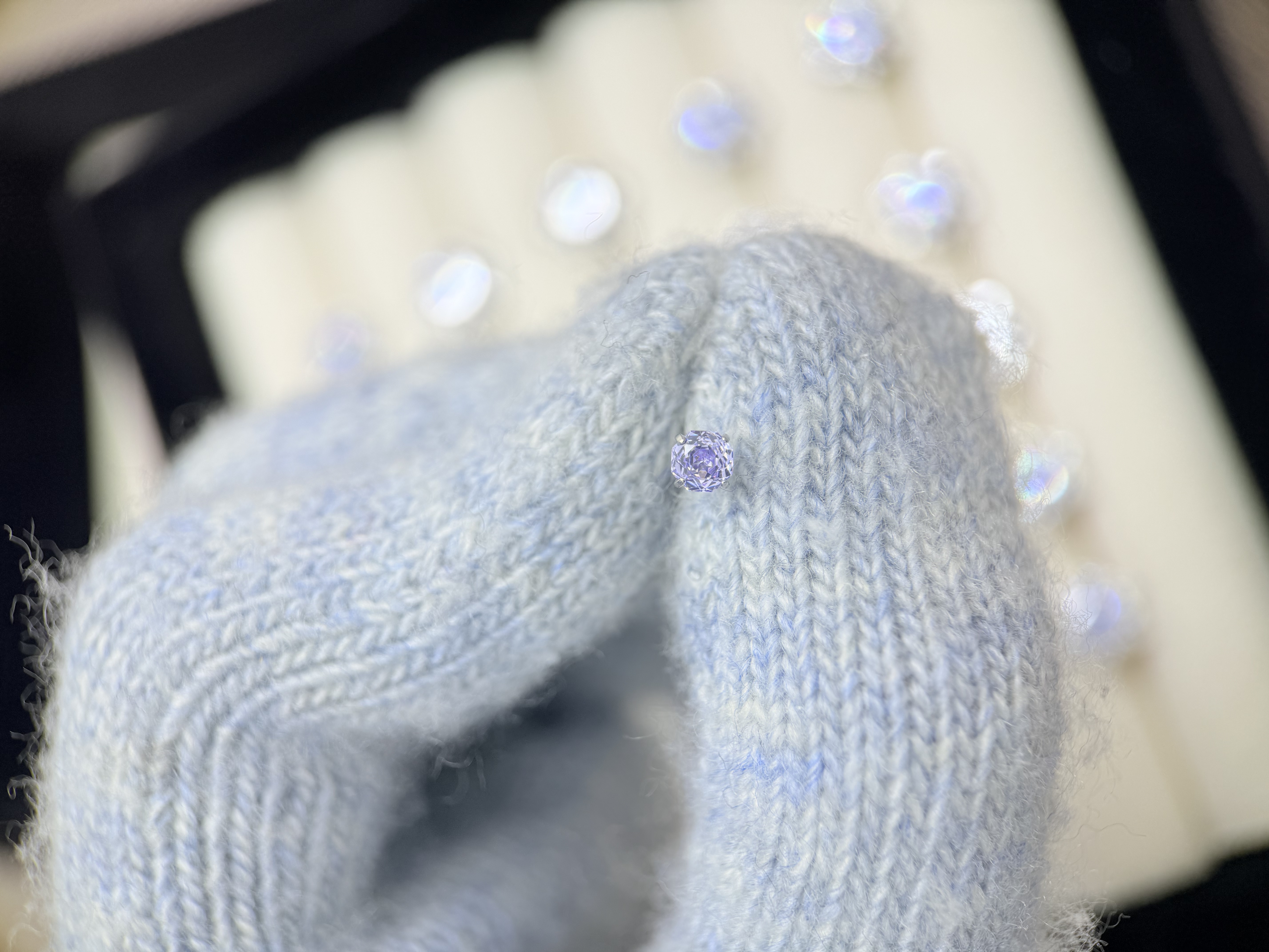 钛钢锆石耳饰 A463 紫色玫瑰切锆石4mm耳骨钉耳钉耳蜗钉