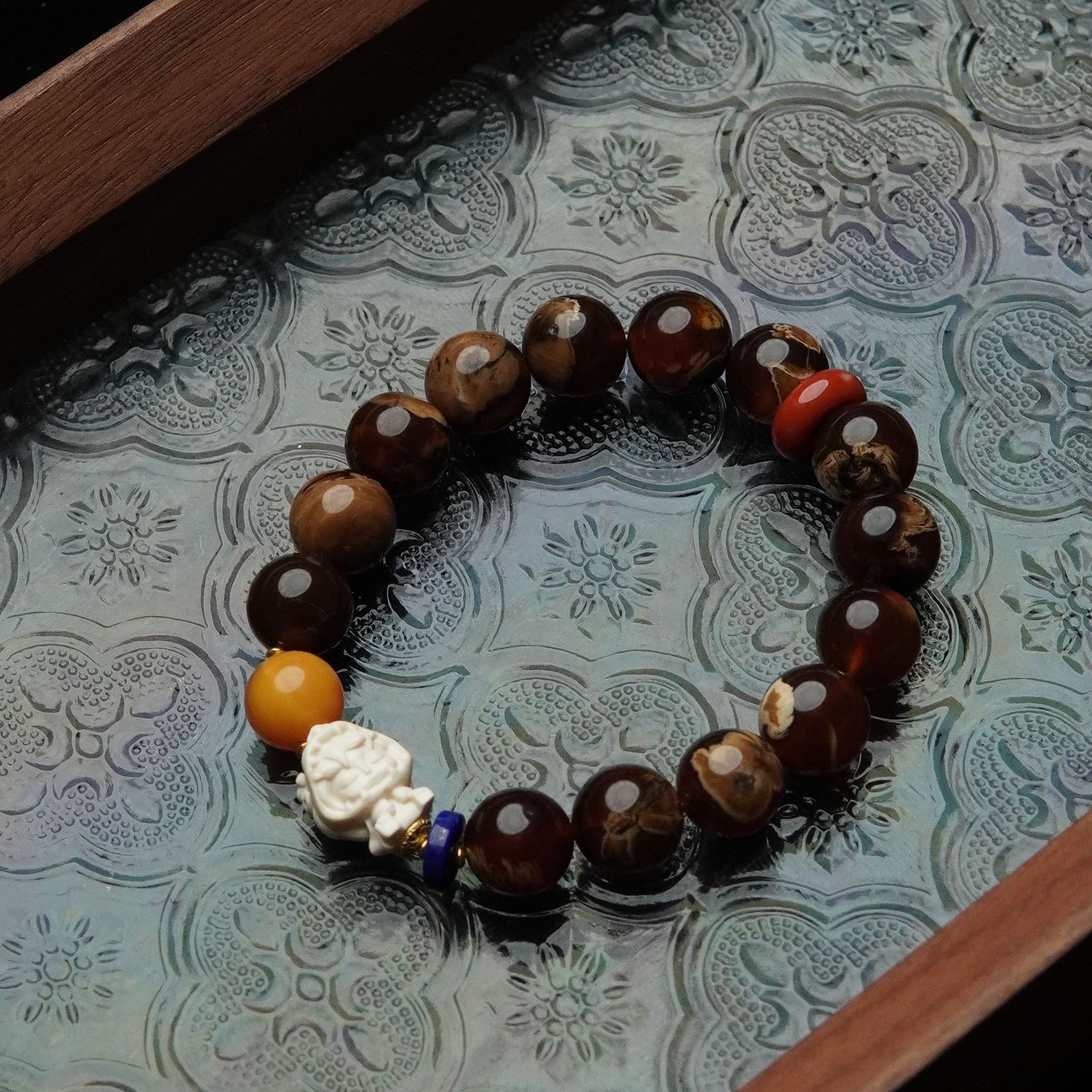 神雕侠侣 天然猛犸牙雕刻小龙女11*14*9mm单圈手串 多样性发其一