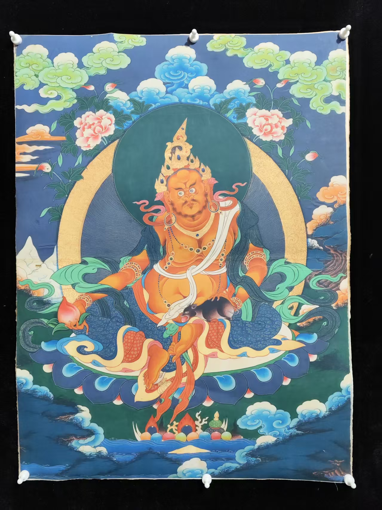 A55高端精品黄财神绘画类唐卡