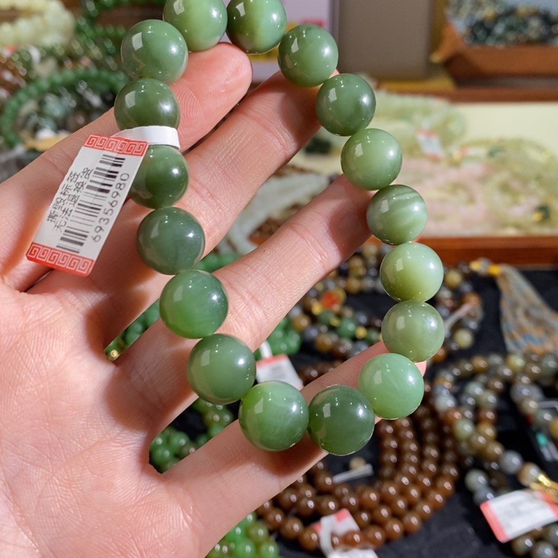 和田玉手链银S925镶嵌