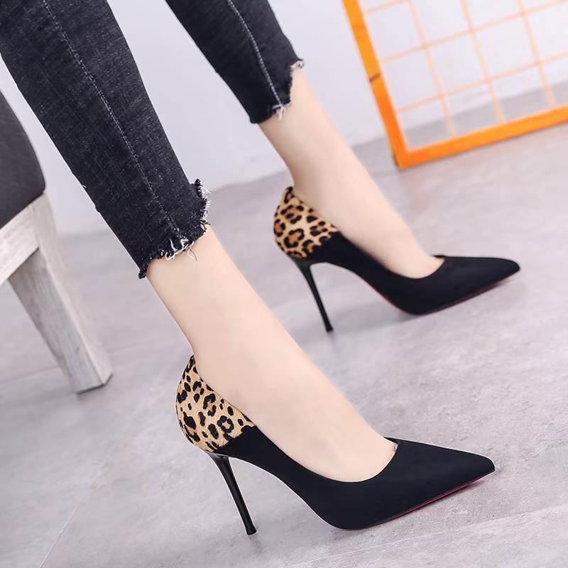 039时尚百搭（800-1000）气质细高跟百搭尖头浅口高跟舒适性感女士