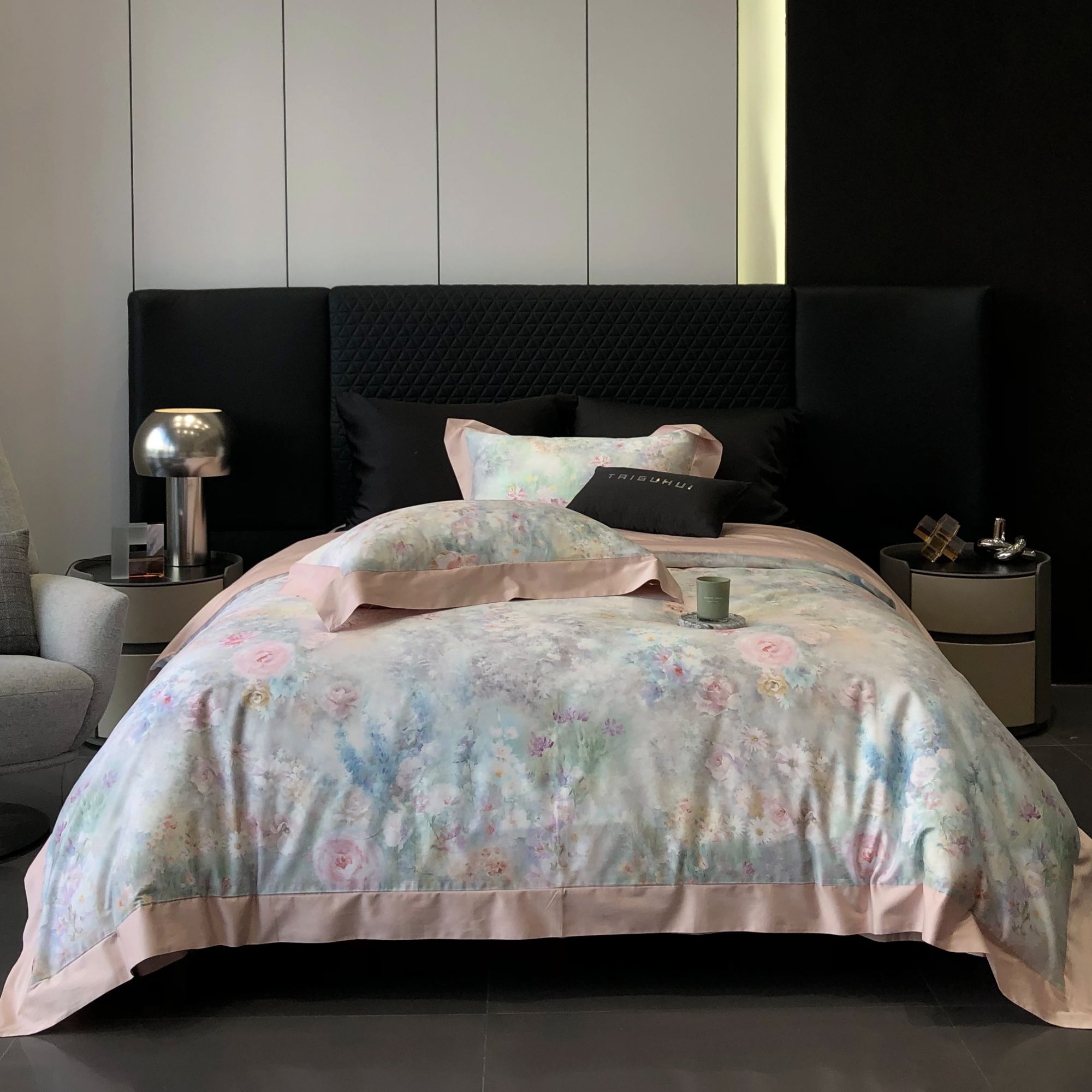 【沐梵家居】新款！全棉新疆棉轻奢印花款宽边四件套——沐苒