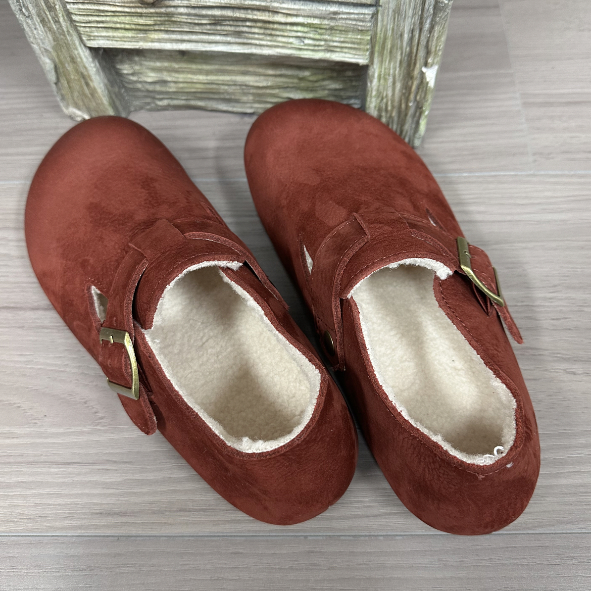 儒品素衣3106牛皮勃肯加绒女鞋