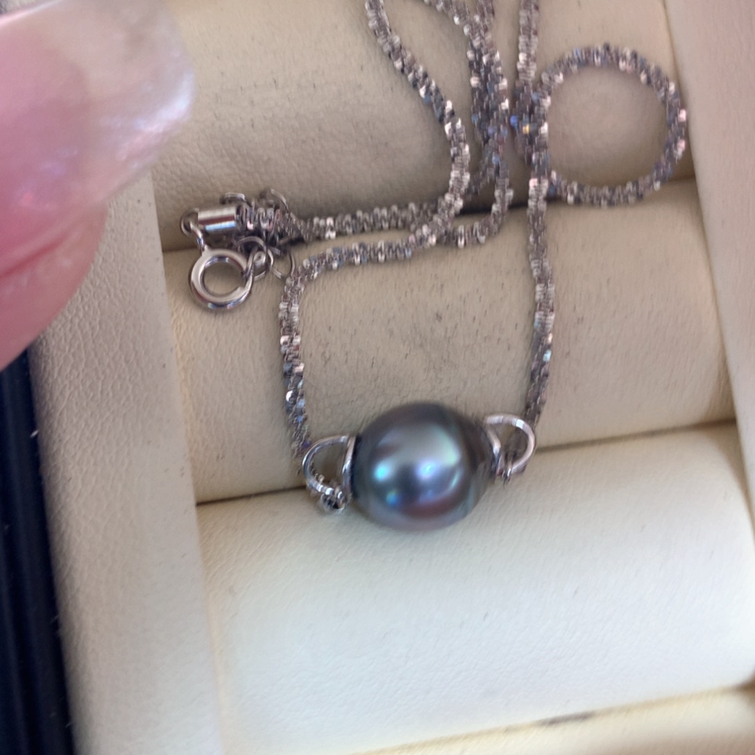 海水珍珠银S925镶嵌颈饰