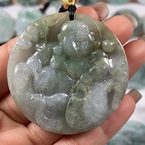 翡翠颈饰未镶嵌逍遥佛福利