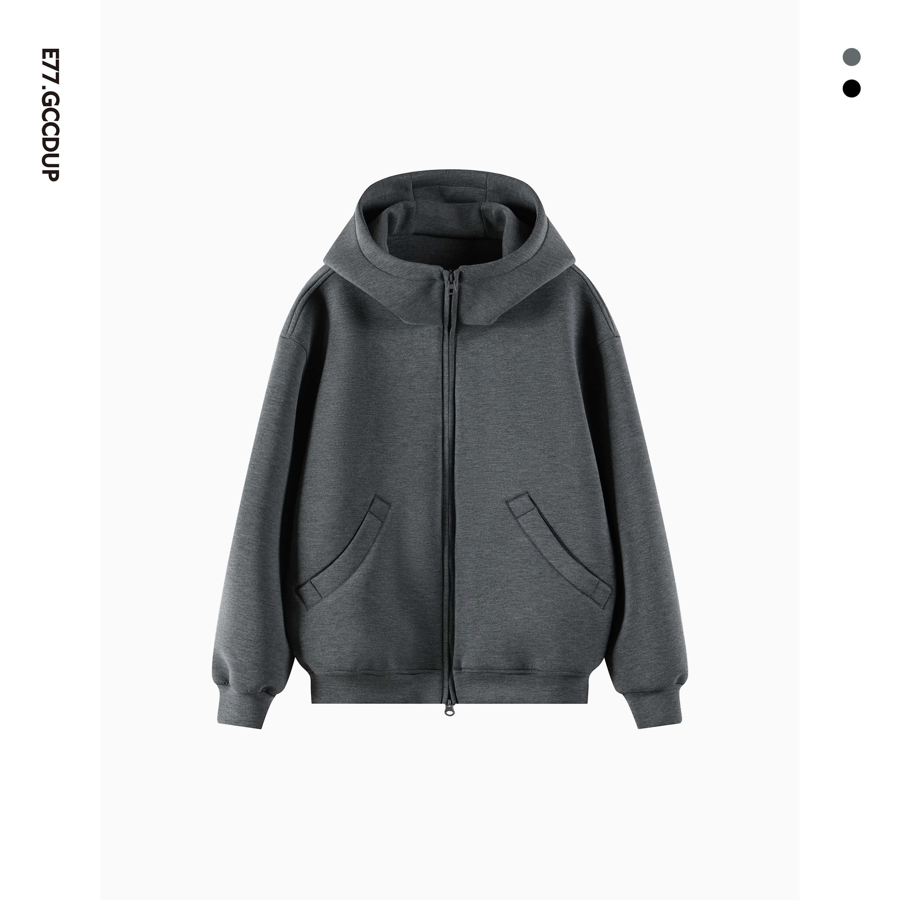 E77.GCCDUP秋季上新纯色液氨微晶空气层卫衣男女同款休闲外套6912