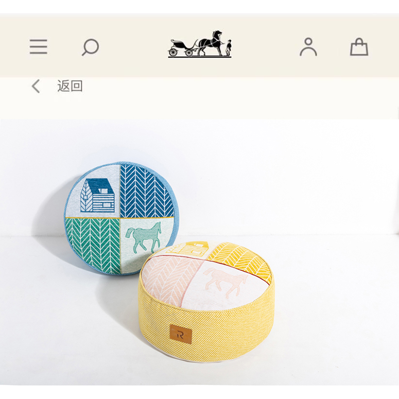 若奈H deco“纹章座”法式庄园风立体圆凳脚墩可拆洗懒人沙发坐墩