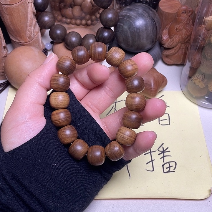 檀香木手串/手链老山檀香13/14横纹虎皮沉黑肉满纹