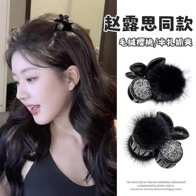 041公主风镶钻蝴蝶结小抓夹女夹侧边碎发夹子夹精致半披发卡发饰