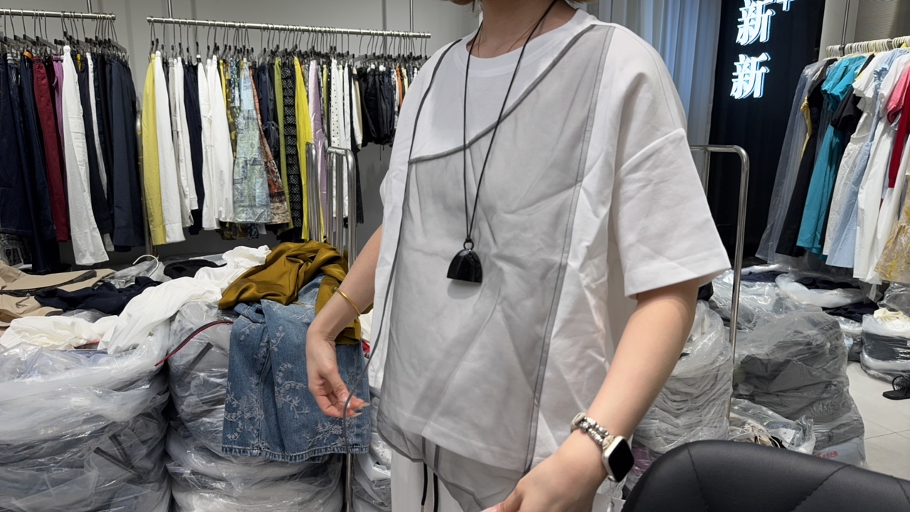 短袖拼接纯色厌世风街头常规T恤运动速干简约夏季韩版白色