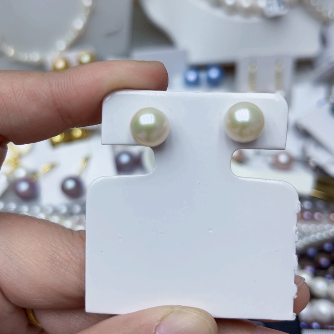 淡水珍珠耳饰银S925镶嵌