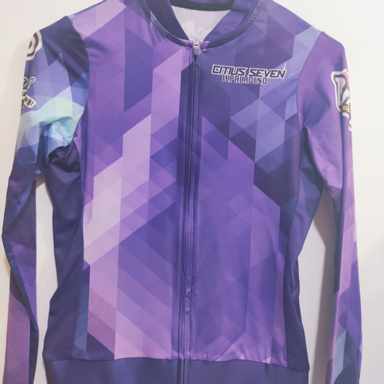 SQ 2759【紫色菱形竞技版短款3D六元棉纱薄款】骑行服男士女士