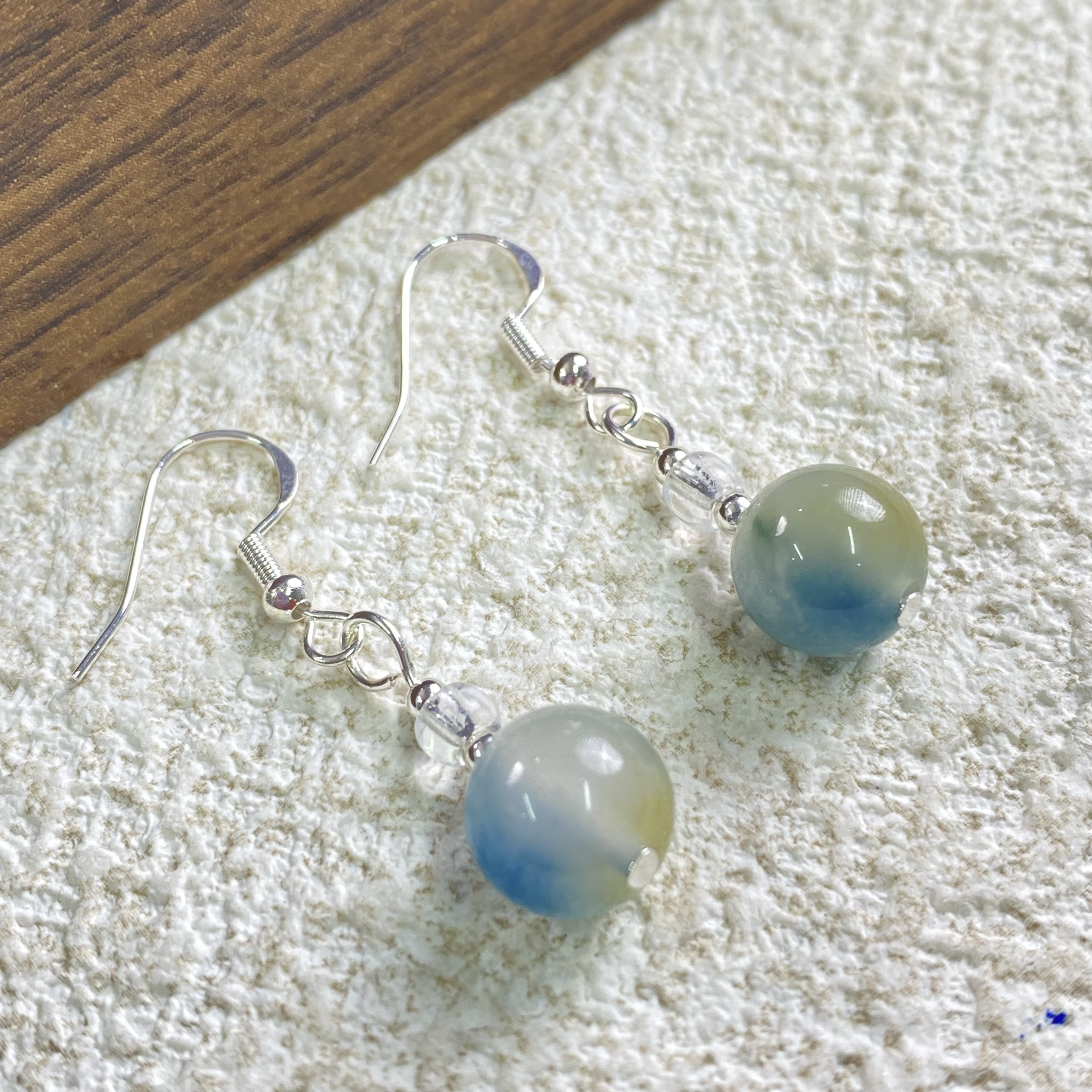  YHKINGS1722设计师款10m非洲翠耳坠圆珠多样性发其一不带礼盒