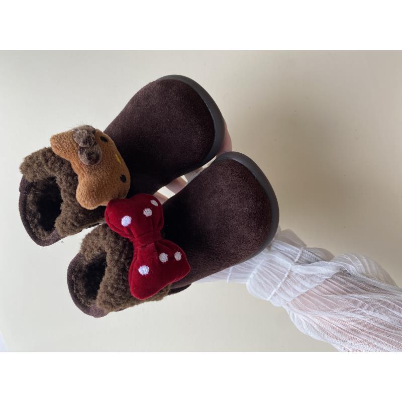 kt猫蝴蝶结拼接加绒小靴子2025冬季新款儿童保暖童鞋靴子5DGYS036