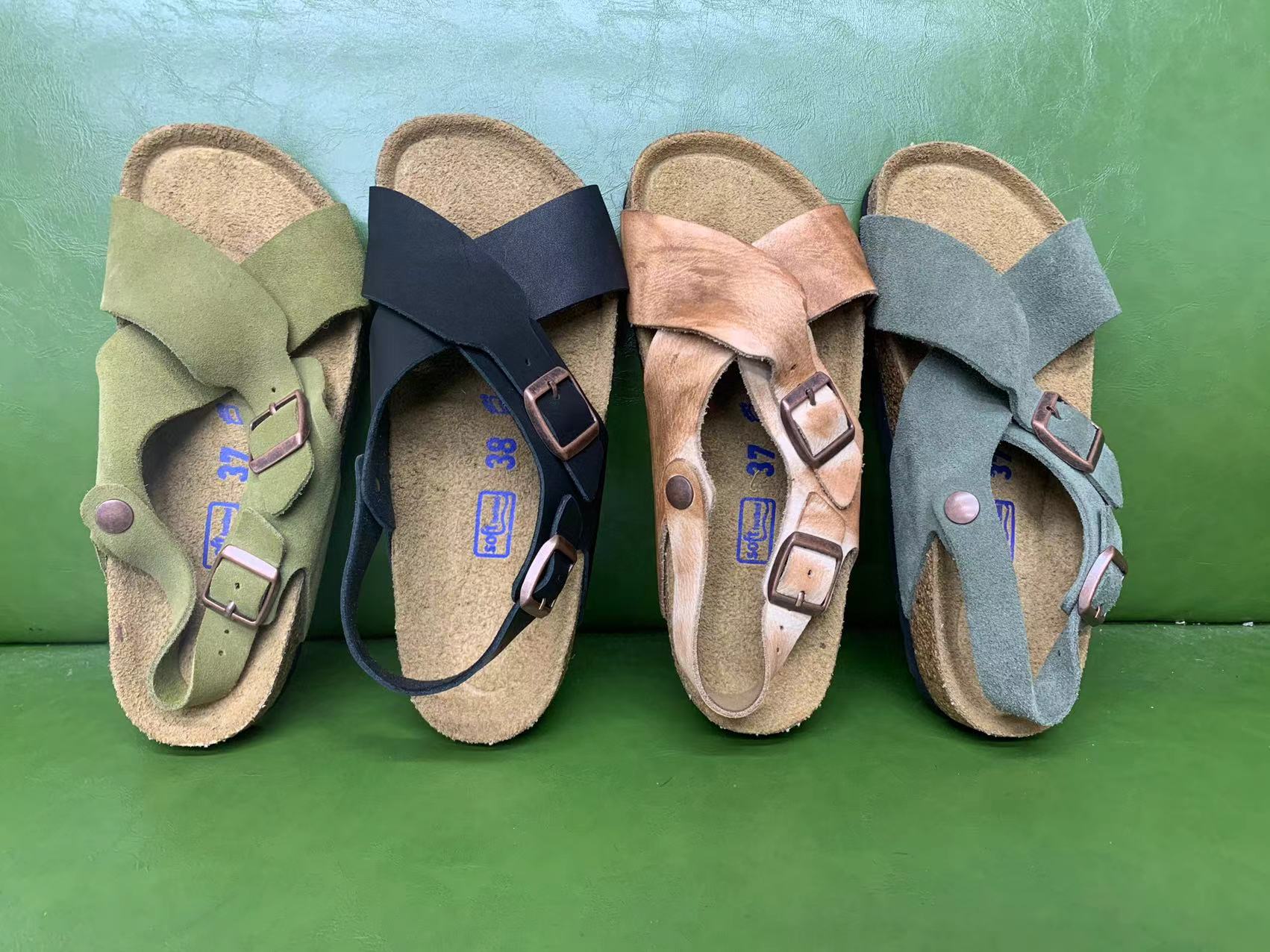 低帮罗马鞋搭扣女一脚蹬时装凉鞋平底夏季凉鞋清凉感露趾交叉外穿