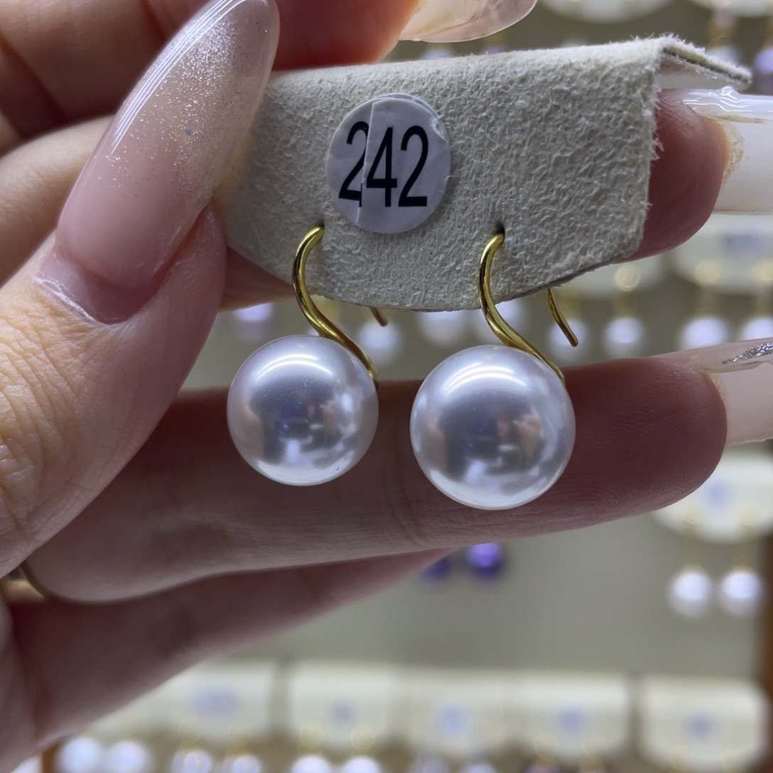 淡水珍珠耳饰银S925镶嵌