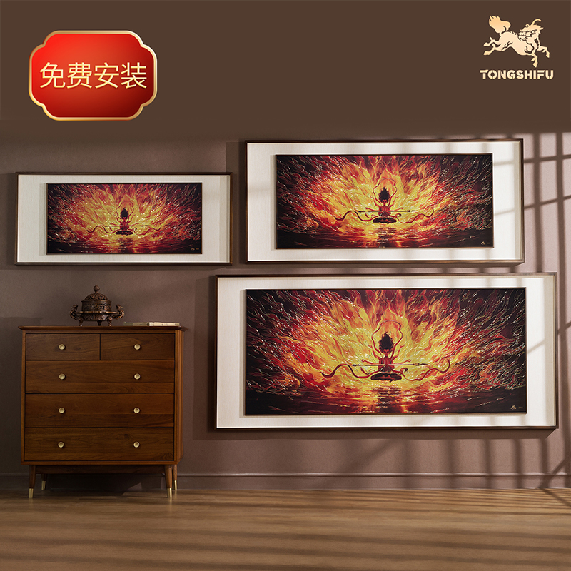 【直播间】铜师傅《哪吒之魔童闹海》正版授权 火莲六臂哪吒 手工錾刻